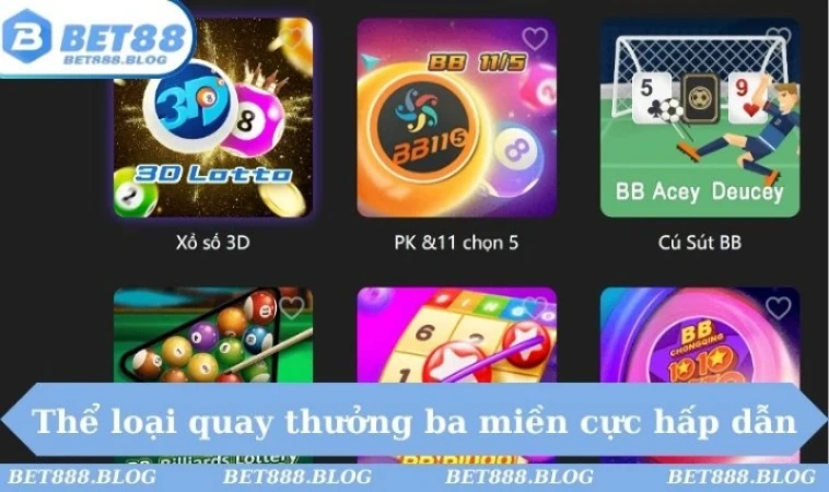 Thể loại quay thưởng ba miền cực hấp dẫn